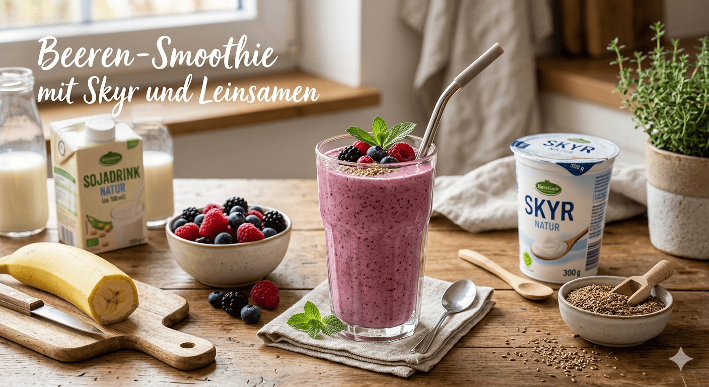 Beeren-Smoothie mit Kefir & Leinsamen