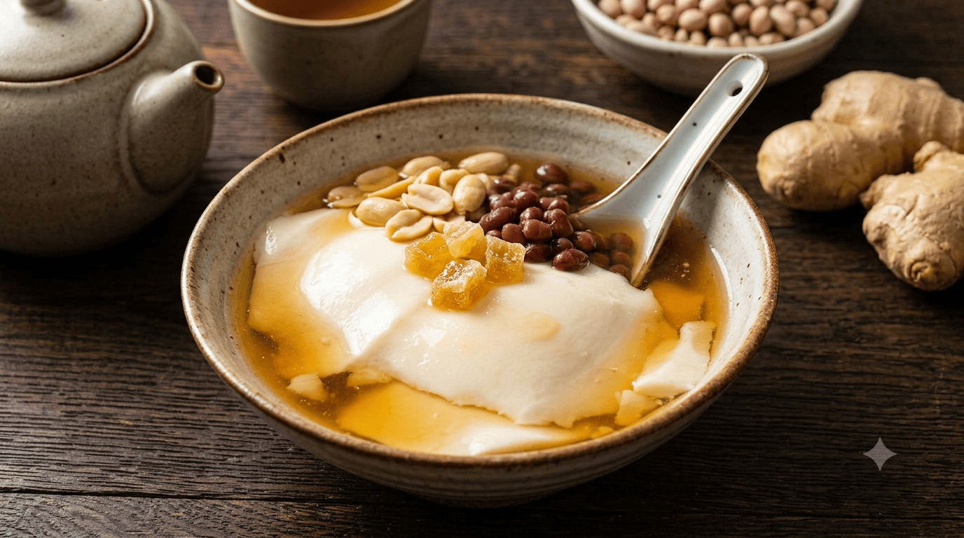 Douhua – Seidentofu-Pudding mit Ingwersirup
