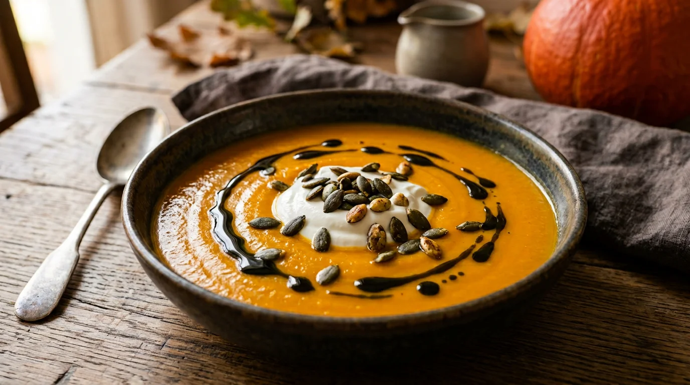 Kürbiscremesuppe mit Ingwer
