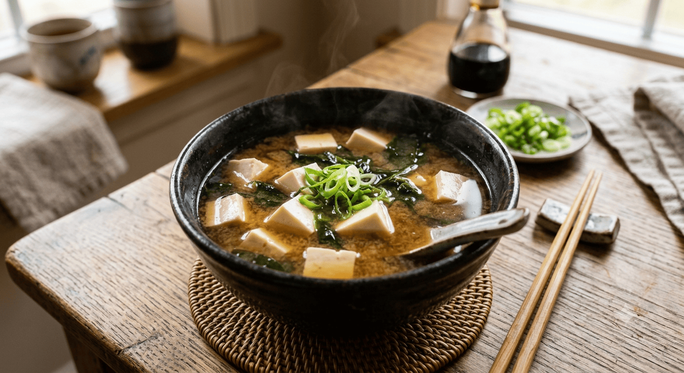 Misosuppe mit Seidentofu