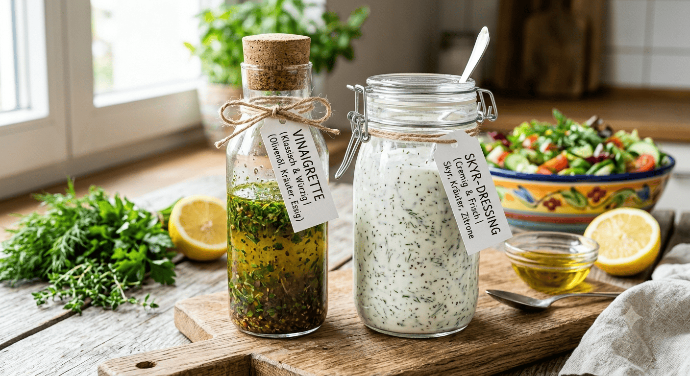 Salatdressing: Vinaigrette & Skyr-Variante