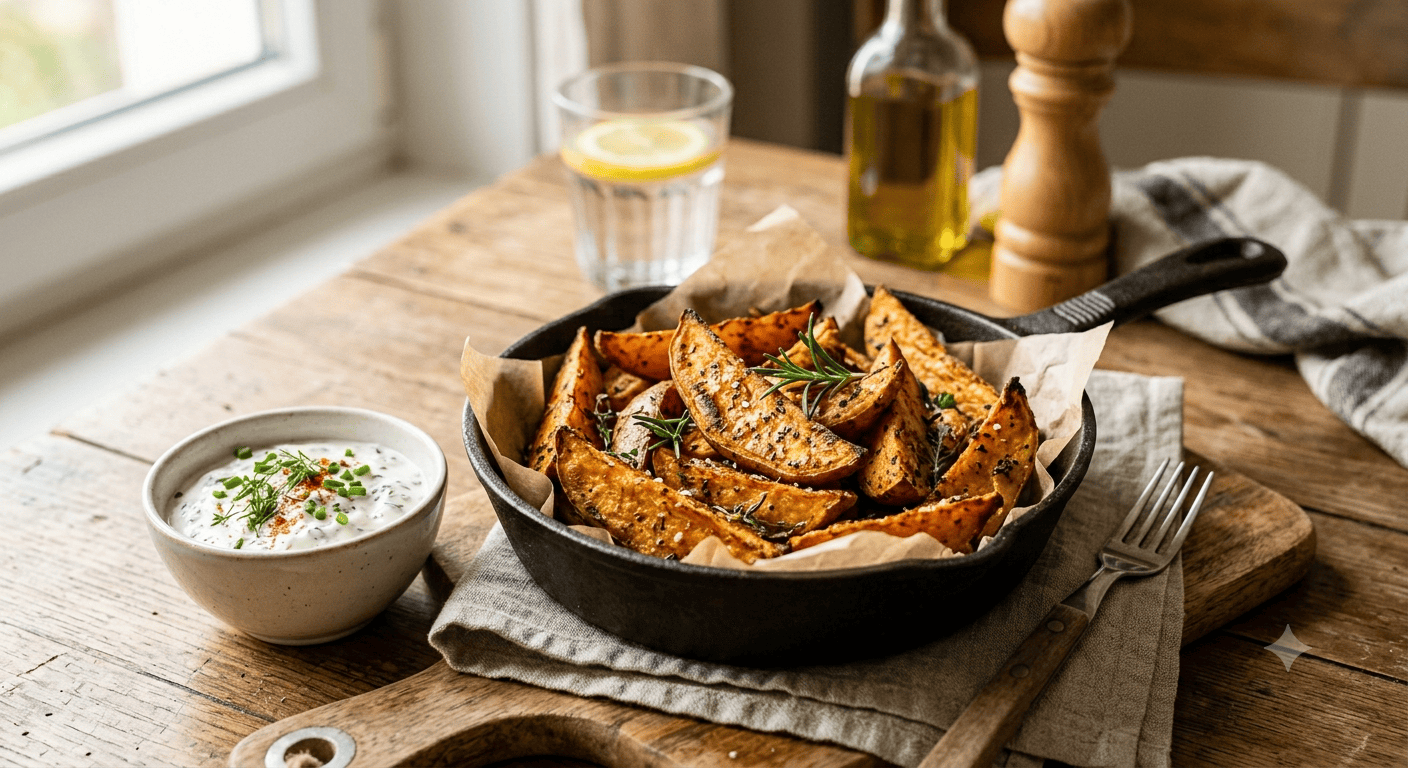 Süßkartoffel-Wedges aus dem Ofen